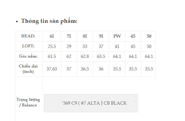 th ng s G y Ping G430 7 g y