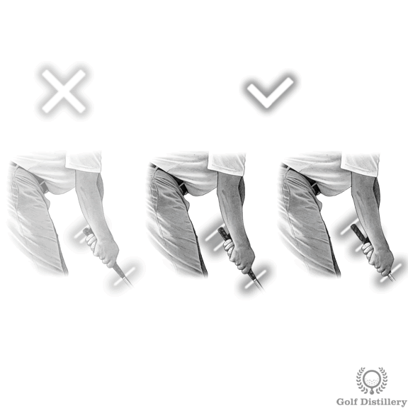 Làm thế nào để đánh cú khi quả bóng nằm cao hơn mặt đất so với chân bạn 3 ball above feet choke down