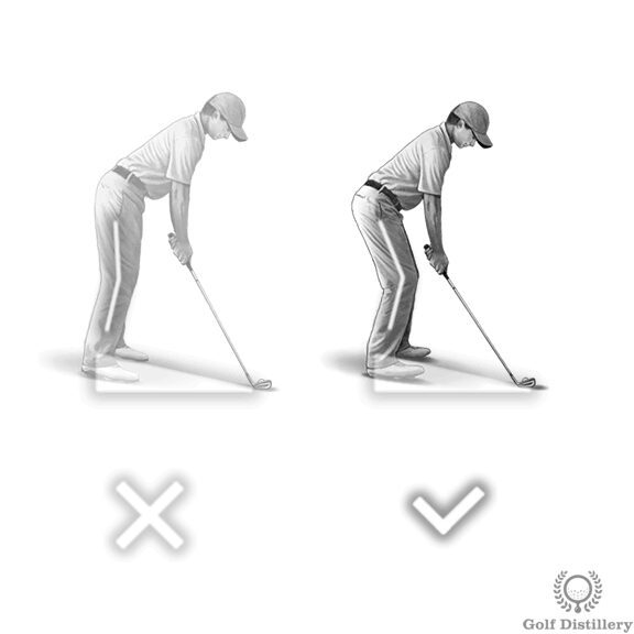 ball below feet bend knees