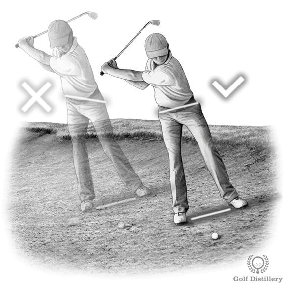 bunker shot upslope quiet lower body