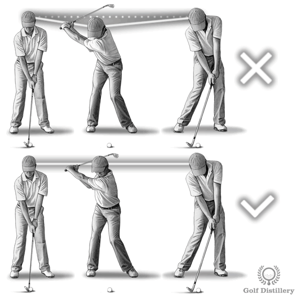 Không Duy Trì Góc Cột Sống của Bạn - Lỗi Cú Đánh Golf - Hướng Dẫn Minh Họa 1 failing spine angle 1